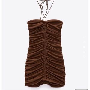 burgundy lace halter dress Halterneck Lace-Up Corset Maxi Dress in Berry Red - 4